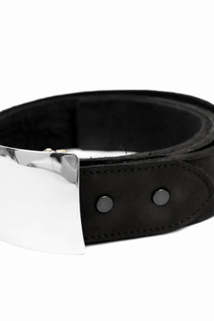 Load image into Gallery viewer, ISAMU KATAYAMA BACKLASH SILVER PLATE BUCKLE BELT / DOUBLE SHOULDER OBJECT DYED (BLACK)