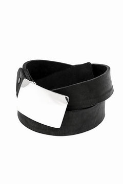 Load image into Gallery viewer, ISAMU KATAYAMA BACKLASH SILVER PLATE BUCKLE BELT / DOUBLE SHOULDER OBJECT DYED (BLACK)