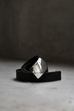 Load image into Gallery viewer, ISAMU KATAYAMA BACKLASH SILVER PLATE BUCKLE BELT / DOUBLE SHOULDER OBJECT DYED (BLACK)