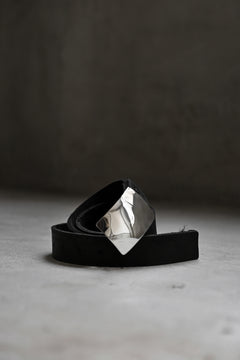 Load image into Gallery viewer, ISAMU KATAYAMA BACKLASH SILVER PLATE BUCKLE BELT / DOUBLE SHOULDER OBJECT DYED (BLACK)