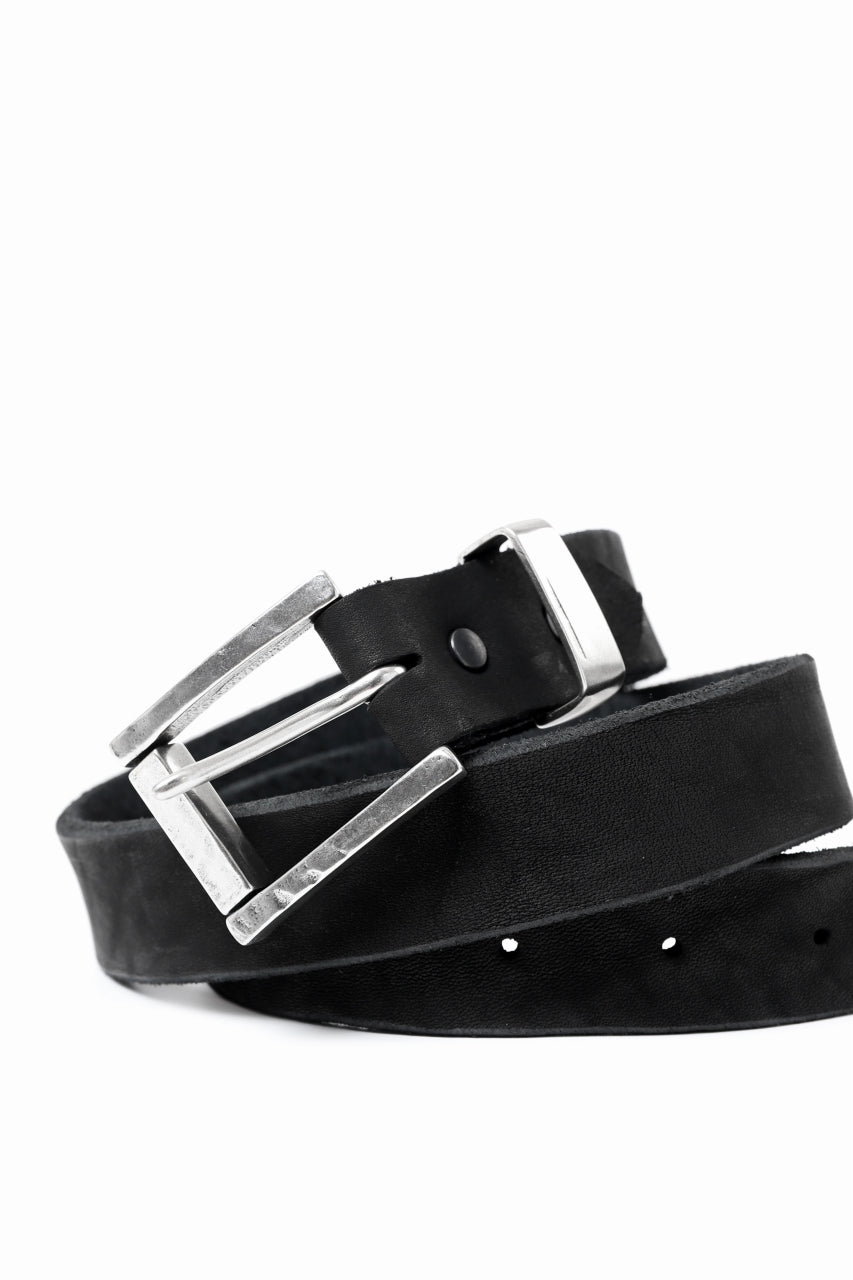 Load image into Gallery viewer, ISAMU KATAYAMA BACKLASH PIN-BELT 35mm / DOUBLE-SHOULDER OBJECT DYED (BLACK)