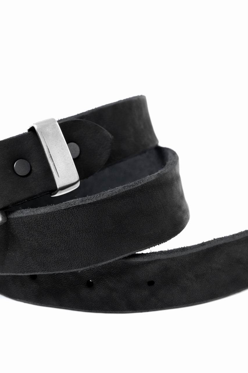 Load image into Gallery viewer, ISAMU KATAYAMA BACKLASH PIN-BELT 35mm / DOUBLE-SHOULDER OBJECT DYED (BLACK)