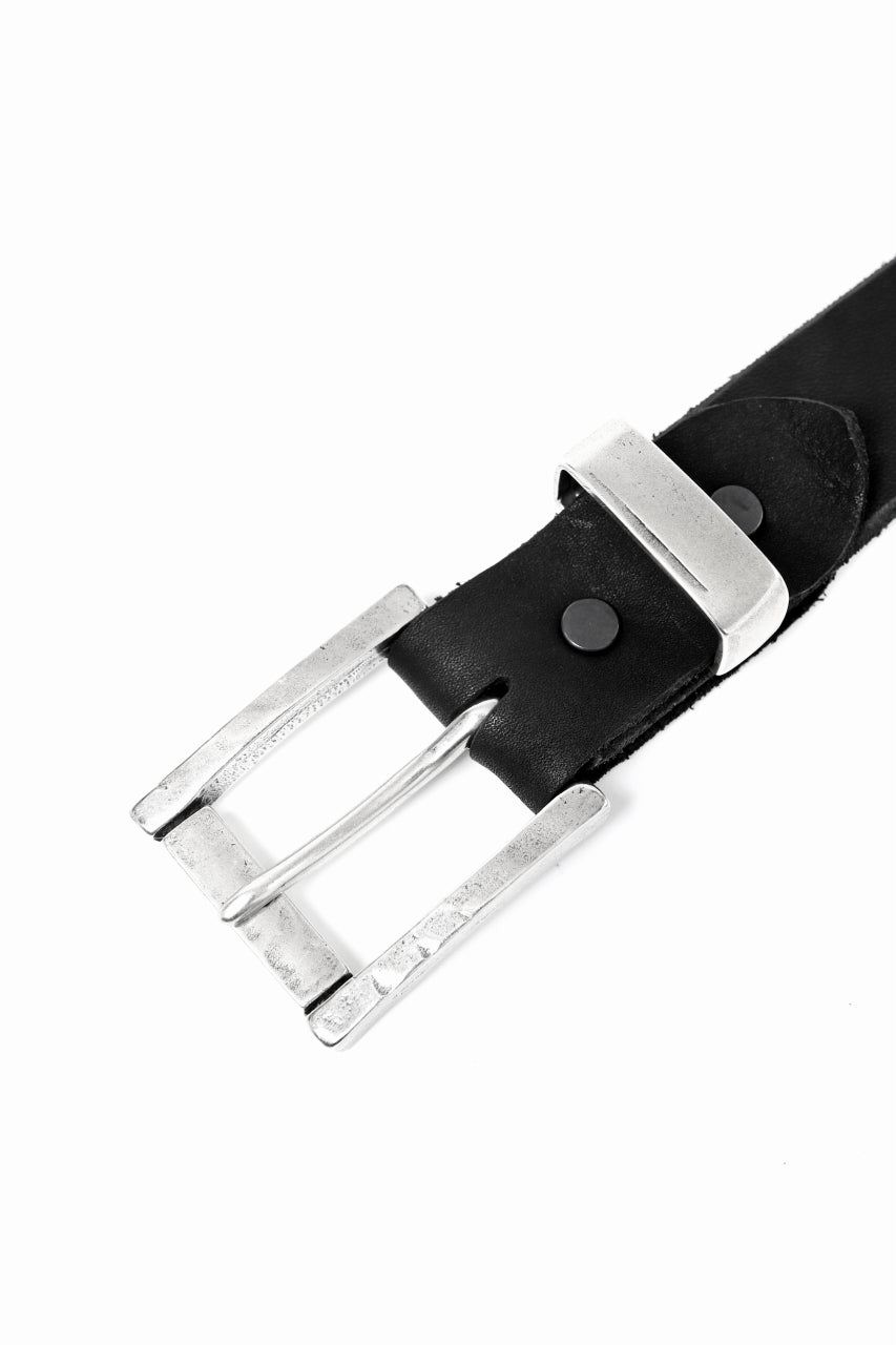 Load image into Gallery viewer, ISAMU KATAYAMA BACKLASH PIN-BELT 35mm / DOUBLE-SHOULDER OBJECT DYED (BLACK)