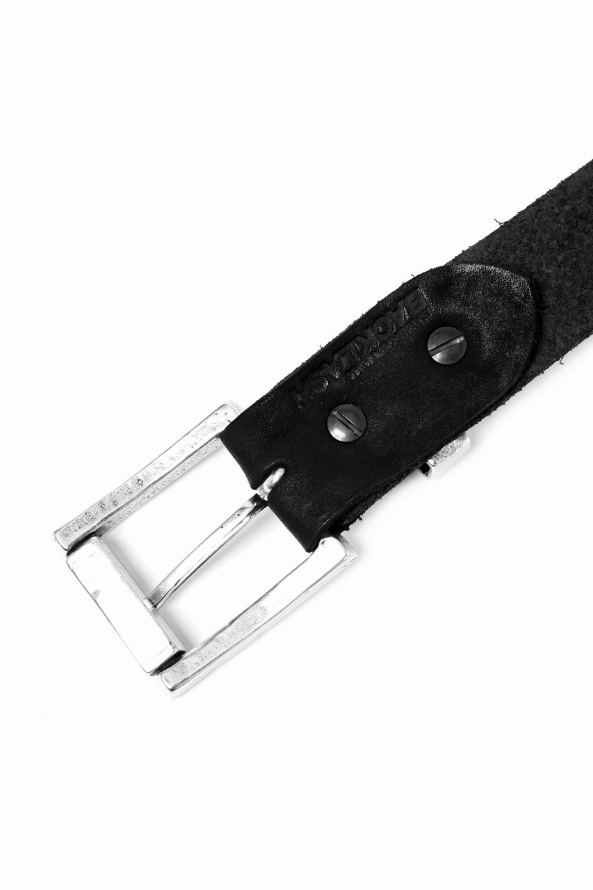 Load image into Gallery viewer, ISAMU KATAYAMA BACKLASH PIN-BELT 35mm / DOUBLE-SHOULDER OBJECT DYED (BLACK)