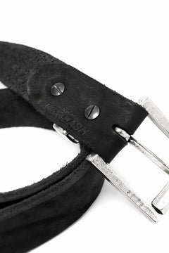 Load image into Gallery viewer, ISAMU KATAYAMA BACKLASH PIN-BELT 35mm / DOUBLE-SHOULDER OBJECT DYED (BLACK)