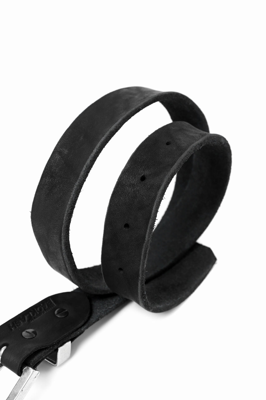 Load image into Gallery viewer, ISAMU KATAYAMA BACKLASH PIN-BELT 35mm / DOUBLE-SHOULDER OBJECT DYED (BLACK)