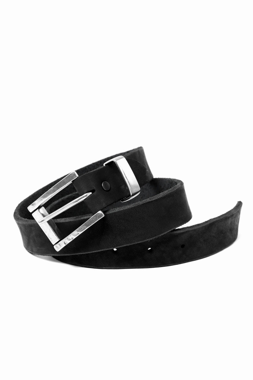 Load image into Gallery viewer, ISAMU KATAYAMA BACKLASH PIN-BELT 35mm / DOUBLE-SHOULDER OBJECT DYED (BLACK)