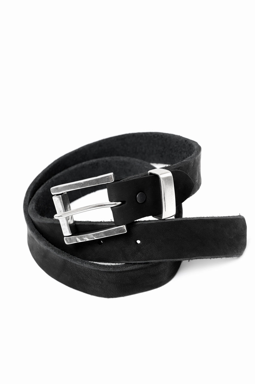 Load image into Gallery viewer, ISAMU KATAYAMA BACKLASH PIN-BELT 35mm / DOUBLE-SHOULDER OBJECT DYED (BLACK)