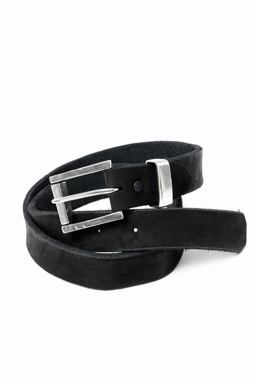 Load image into Gallery viewer, ISAMU KATAYAMA BACKLASH PIN-BELT 35mm / DOUBLE-SHOULDER OBJECT DYED (BLACK)