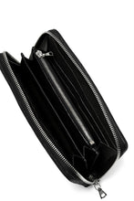 Load image into Gallery viewer, ISAMU KATAYAMA BACKLASH exclusive ROUND FASTNER WALLET / DOUBLE-SHOULDER OBJECT DYED (BLACK)