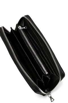 Load image into Gallery viewer, ISAMU KATAYAMA BACKLASH exclusive ROUND FASTNER WALLET / DOUBLE-SHOULDER OBJECT DYED (BLACK)