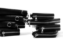 Load image into Gallery viewer, ISAMU KATAYAMA BACKLASH exclusive ROUND FASTNER WALLET / DOUBLE-SHOULDER OBJECT DYED (BLACK)