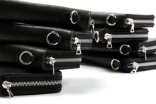 Load image into Gallery viewer, ISAMU KATAYAMA BACKLASH exclusive ROUND FASTNER WALLET / DOUBLE-SHOULDER OBJECT DYED (BLACK)