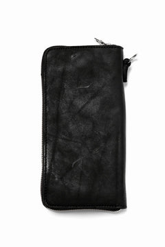 Load image into Gallery viewer, ISAMU KATAYAMA BACKLASH exclusive ROUND FASTNER WALLET / DOUBLE-SHOULDER OBJECT DYED (BLACK)