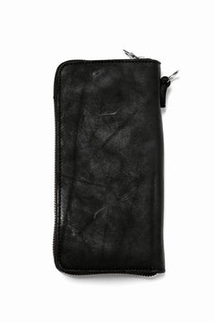 Load image into Gallery viewer, ISAMU KATAYAMA BACKLASH exclusive ROUND FASTNER WALLET / DOUBLE-SHOULDER OBJECT DYED (BLACK)