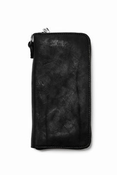 Load image into Gallery viewer, ISAMU KATAYAMA BACKLASH exclusive ROUND FASTNER WALLET / DOUBLE-SHOULDER OBJECT DYED (BLACK)
