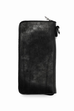 Load image into Gallery viewer, ISAMU KATAYAMA BACKLASH exclusive ROUND FASTNER WALLET / DOUBLE-SHOULDER OBJECT DYED (BLACK)