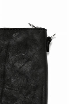 Load image into Gallery viewer, ISAMU KATAYAMA BACKLASH exclusive ROUND FASTNER WALLET / DOUBLE-SHOULDER OBJECT DYED (BLACK)