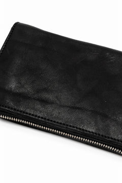 Load image into Gallery viewer, ISAMU KATAYAMA BACKLASH exclusive ROUND FASTNER WALLET / DOUBLE-SHOULDER OBJECT DYED (BLACK)