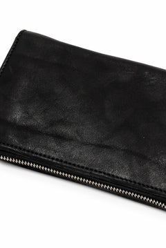 Load image into Gallery viewer, ISAMU KATAYAMA BACKLASH exclusive ROUND FASTNER WALLET / DOUBLE-SHOULDER OBJECT DYED (BLACK)