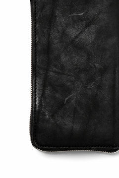 Load image into Gallery viewer, ISAMU KATAYAMA BACKLASH exclusive ROUND FASTNER WALLET / DOUBLE-SHOULDER OBJECT DYED (BLACK)