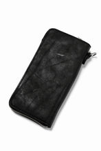 Load image into Gallery viewer, ISAMU KATAYAMA BACKLASH exclusive ROUND FASTNER WALLET / DOUBLE-SHOULDER OBJECT DYED (BLACK)