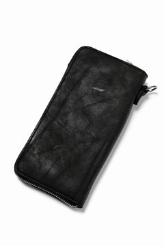 Load image into Gallery viewer, ISAMU KATAYAMA BACKLASH exclusive ROUND FASTNER WALLET / DOUBLE-SHOULDER OBJECT DYED (BLACK)
