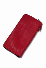 Load image into Gallery viewer, ISAMU KATAYAMA BACKLASH exclusive ROUND FASTNER WALLET / DOUBLE-SHOULDER OBJECT DYED (RED)