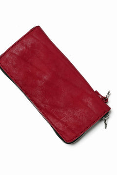 Load image into Gallery viewer, ISAMU KATAYAMA BACKLASH exclusive ROUND FASTNER WALLET / DOUBLE-SHOULDER OBJECT DYED (RED)