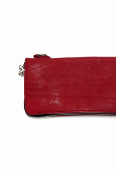 Load image into Gallery viewer, ISAMU KATAYAMA BACKLASH exclusive ROUND FASTNER WALLET / DOUBLE-SHOULDER OBJECT DYED (RED)
