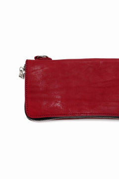 Load image into Gallery viewer, ISAMU KATAYAMA BACKLASH exclusive ROUND FASTNER WALLET / DOUBLE-SHOULDER OBJECT DYED (RED)