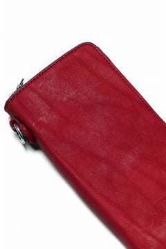 Load image into Gallery viewer, ISAMU KATAYAMA BACKLASH exclusive ROUND FASTNER WALLET / DOUBLE-SHOULDER OBJECT DYED (RED)
