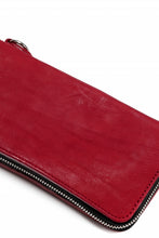 Load image into Gallery viewer, ISAMU KATAYAMA BACKLASH exclusive ROUND FASTNER WALLET / DOUBLE-SHOULDER OBJECT DYED (RED)