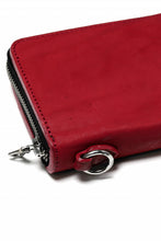 Load image into Gallery viewer, ISAMU KATAYAMA BACKLASH exclusive ROUND FASTNER WALLET / DOUBLE-SHOULDER OBJECT DYED (RED)