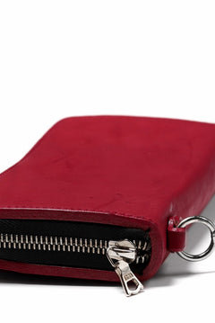Load image into Gallery viewer, ISAMU KATAYAMA BACKLASH exclusive ROUND FASTNER WALLET / DOUBLE-SHOULDER OBJECT DYED (RED)