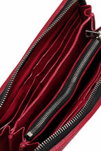 Load image into Gallery viewer, ISAMU KATAYAMA BACKLASH exclusive ROUND FASTNER WALLET / DOUBLE-SHOULDER OBJECT DYED (RED)