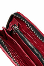 Load image into Gallery viewer, ISAMU KATAYAMA BACKLASH exclusive ROUND FASTNER WALLET / DOUBLE-SHOULDER OBJECT DYED (RED)