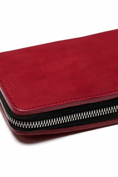 Load image into Gallery viewer, ISAMU KATAYAMA BACKLASH exclusive ROUND FASTNER WALLET / DOUBLE-SHOULDER OBJECT DYED (RED)