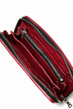 Load image into Gallery viewer, ISAMU KATAYAMA BACKLASH exclusive ROUND FASTNER WALLET / DOUBLE-SHOULDER OBJECT DYED (RED)