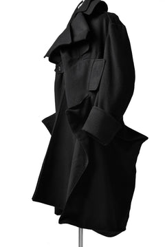 画像をギャラリービューアに読み込む, Yohji Yamamoto DOUBLE DEFORMED TRENCH COAT (BLACK)