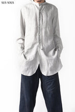 Load image into Gallery viewer, sus-sous officer shirt /L100 sumi dyed (LIGHT GREY)