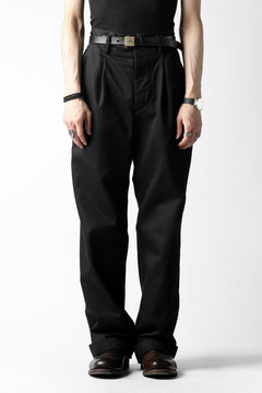 画像をギャラリービューアに読み込む, KLASICA GRIOTTE 2 TUCKED WIDE TROUSERS / CHINO CLOTH (BLACK)