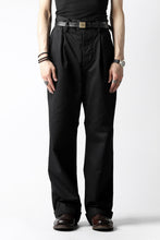 画像をギャラリービューアに読み込む, KLASICA GRIOTTE 2 TUCKED WIDE TROUSERS / CHINO CLOTH (BLACK)