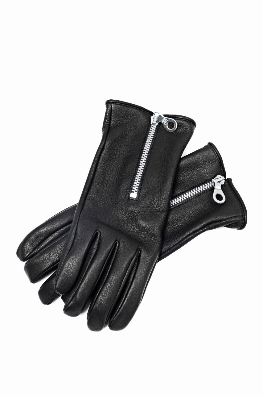 画像をギャラリービューアに読み込む, ISAMU KATAYAMA BACKLASH SMOOTH DEERSKIN ZIPPER GLOVE (BLACK)
