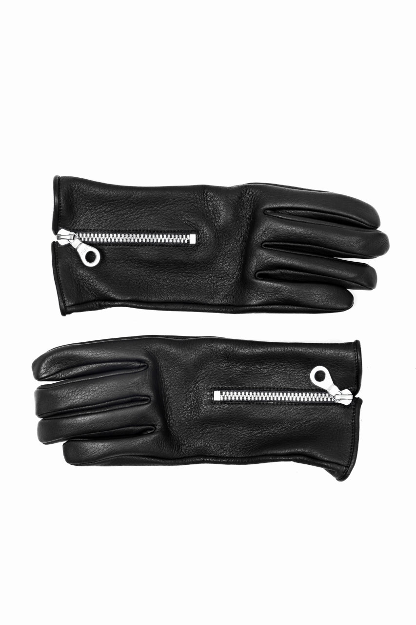 画像をギャラリービューアに読み込む, ISAMU KATAYAMA BACKLASH SMOOTH DEERSKIN ZIPPER GLOVE (BLACK)