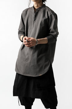 Load image into Gallery viewer, COLINA GRANPA PULL OVER SHIRT / LOG WOOD DYED HEAVY JERSEY (LOG WOOD BLACK)