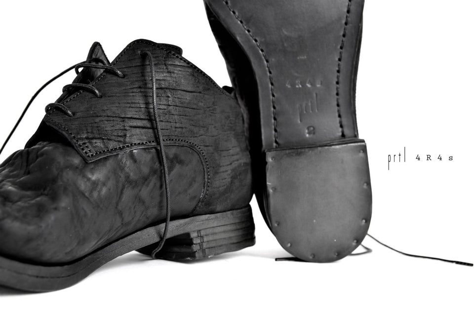 画像をギャラリービューアに読み込む, prtl x 4R4s exclusive Derby Shoes / CordovanSplit "No3-1M" (BLACK)