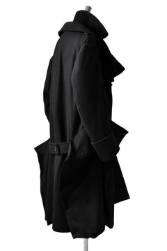 画像をギャラリービューアに読み込む, Yohji Yamamoto DOUBLE DEFORMED TRENCH COAT (BLACK)