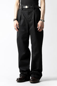 画像をギャラリービューアに読み込む, KLASICA GRIOTTE 2 TUCKED WIDE TROUSERS / CHINO CLOTH (BLACK)