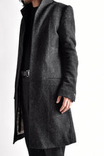 Load image into Gallery viewer, blackcrow standcollar tailorcoat (wool dark check)